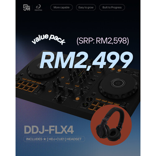 DJ Bundle | DDJ-FLX4 2-Channel DJ Controller x HDJ-CUE1 Headphones
